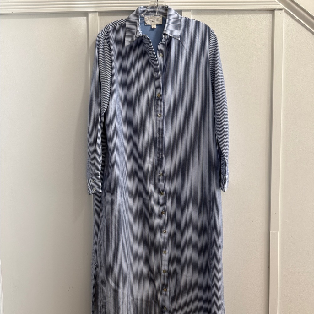 Pomander Place Blue Striped Maxi Dress